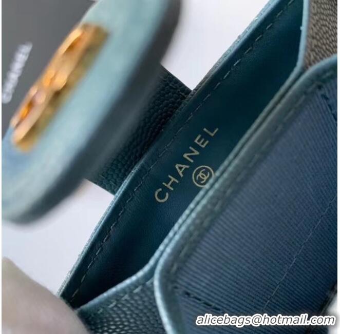 Buy Discount Chanel card holder AP0342 blue