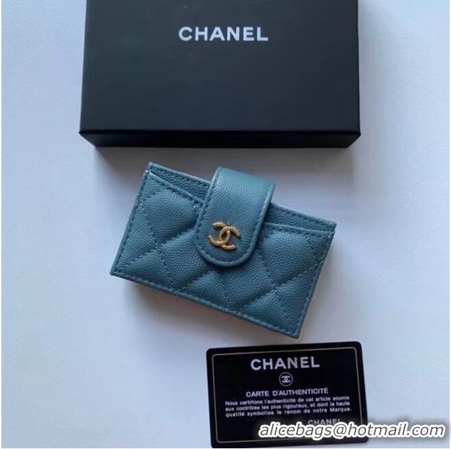 Buy Discount Chanel card holder AP0342 blue