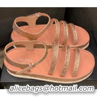 Good Product Chanel Crystal Platform Sandals G37140 Pink 2021