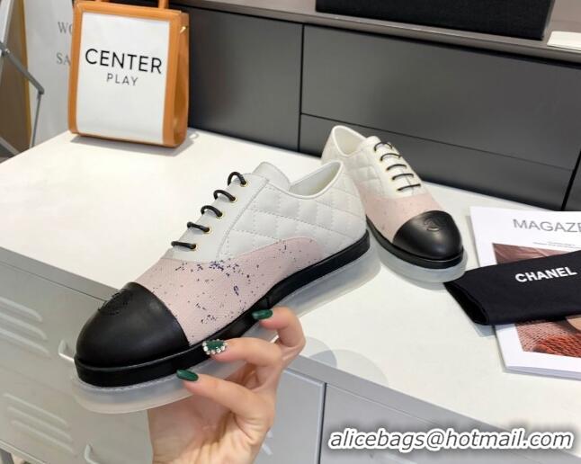 Unique Grade Chanel Calfskin Lace-ups Sneakers G37238 Pink 2021