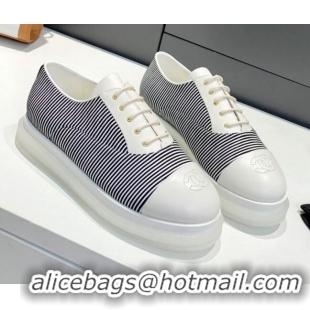 Discount Chanel Striped Lace-ups Sneakers G37238 Black 2021