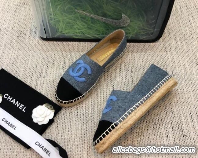 Most Popular Chanel Denim Espadrilles G29762 Grey 2021