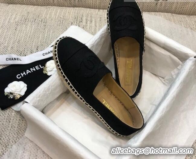 Low Cost Chanel Denim Espadrilles G29762 Black 2021