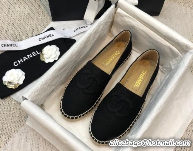 Low Cost Chanel Denim Espadrilles G29762 Black 2021