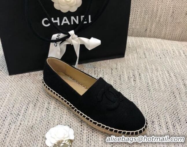 Low Cost Chanel Denim Espadrilles G29762 Black 2021