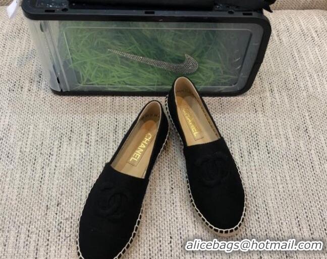 Low Cost Chanel Denim Espadrilles G29762 Black 2021