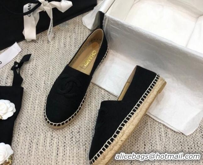 Low Cost Chanel Denim Espadrilles G29762 Black 2021