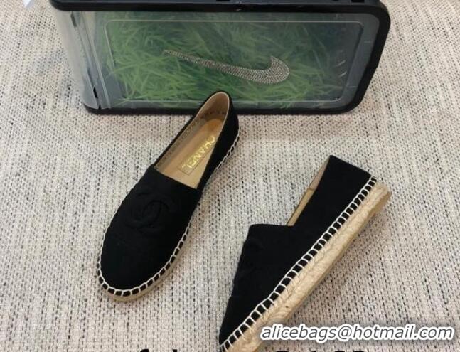 Low Cost Chanel Denim Espadrilles G29762 Black 2021