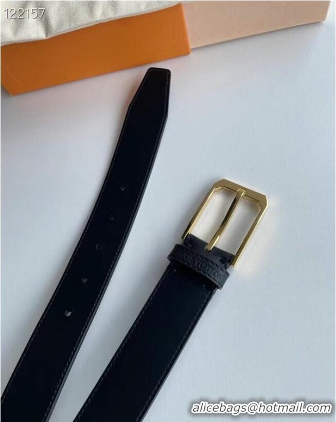 Famous Brand Louis Vuitton Original Calf Leather Belt 2569 black