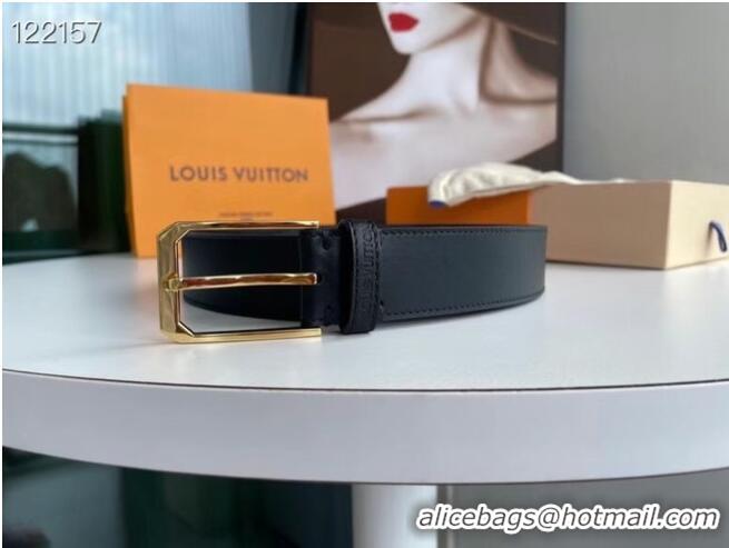 Famous Brand Louis Vuitton Original Calf Leather Belt 2569 black