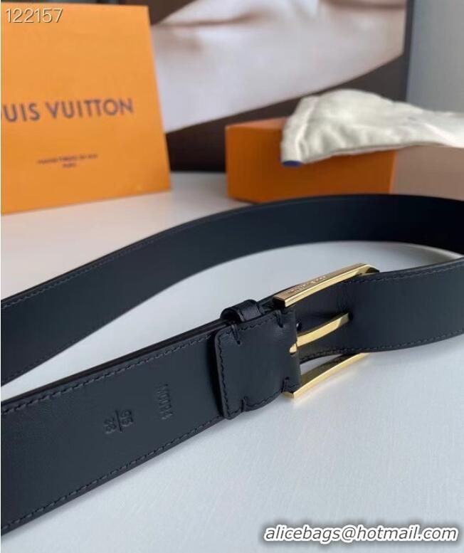 Famous Brand Louis Vuitton Original Calf Leather Belt 2569 black