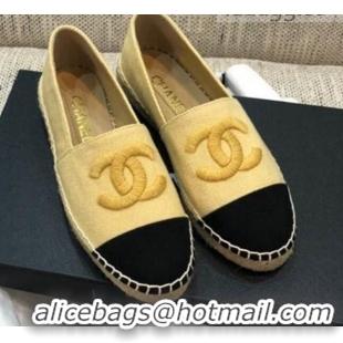 Shop Duplicate Chanel Denim Espadrilles G29762 Yellow 2021