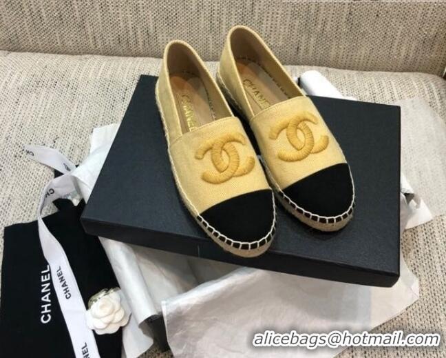 Shop Duplicate Chanel Denim Espadrilles G29762 Yellow 2021