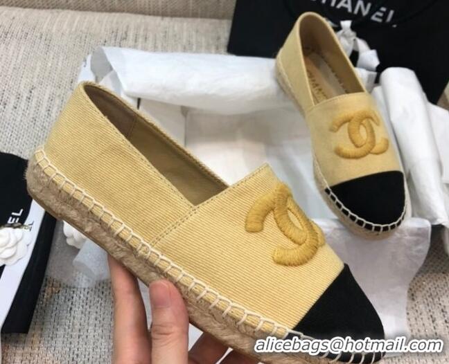 Shop Duplicate Chanel Denim Espadrilles G29762 Yellow 2021