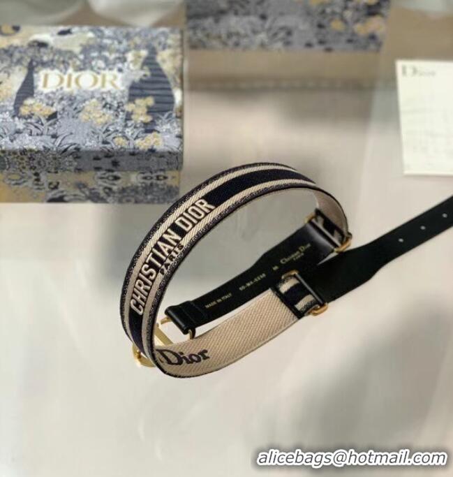 Buy Discount CHRISTIAN DIOR BELT Cream CHRISTIAN DIOR Embroidered Canvas 34 mm B0004CB