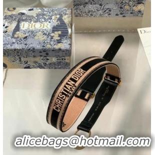 Good Taste CHRISTIAN DIOR BELT Blue and Cream CHRISTIAN DIOR Embroidered Canvas 34 mm B0004CB