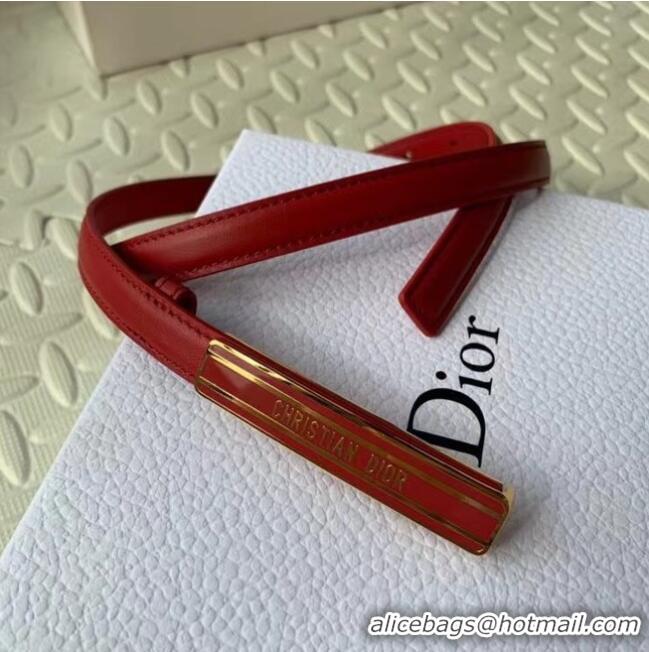 Unique Discount DIOR-ID BELT Raspberry Smooth Calfskin 15 MM B0109UM Red