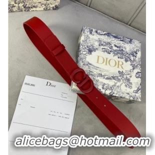 Buy Inexpensive DIOR-ID BELT Raspberry Smooth Calfskin 30 MM B0110UM Red