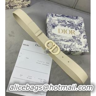 Free Shipping DIOR-ID BELT Raspberry Smooth Calfskin 30 MM B0110UM White