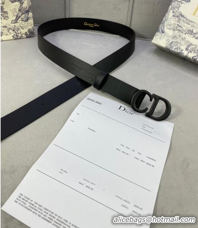 Good Product DIOR-ID BELT Raspberry Smooth Calfskin 30 MM B0110UM Black