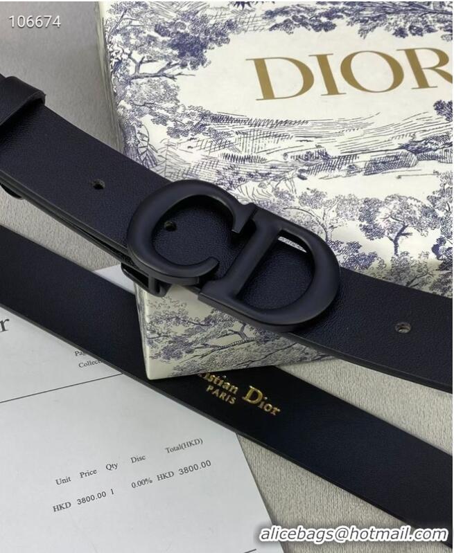 Good Product DIOR-ID BELT Raspberry Smooth Calfskin 30 MM B0110UM Black