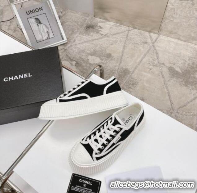 Cheap Price Chanel Canvas Platform Sneakers 060947 Black