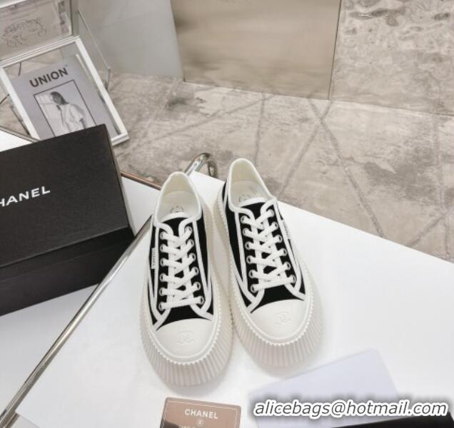 Cheap Price Chanel Canvas Platform Sneakers 060947 Black