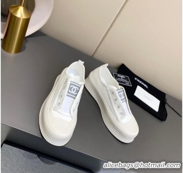 Most Popular Chanel Canvas Platform Open Sneakers 060977 White 2021