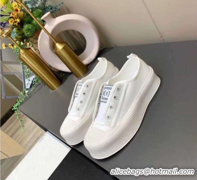 Most Popular Chanel Canvas Platform Open Sneakers 060977 White 2021