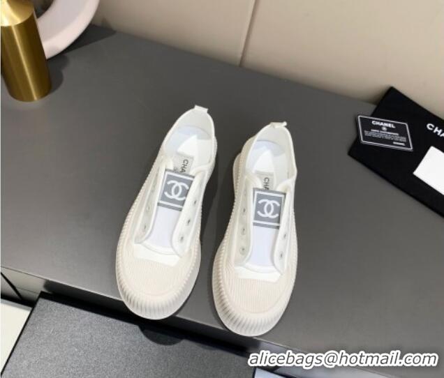 Most Popular Chanel Canvas Platform Open Sneakers 060977 White 2021