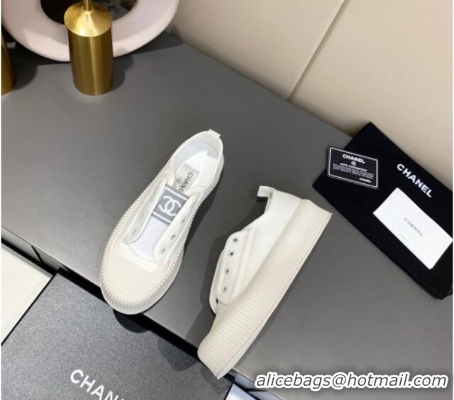 Most Popular Chanel Canvas Platform Open Sneakers 060977 White 2021