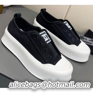 Good Quality Chanel Canvas Platform Open Sneakers 060977 Black 2021