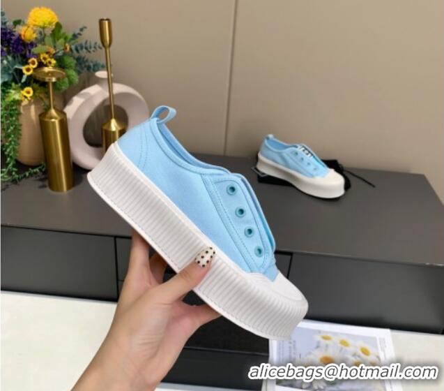 Good Product Chanel Canvas Platform Open Sneakers 060977 Blue 2021