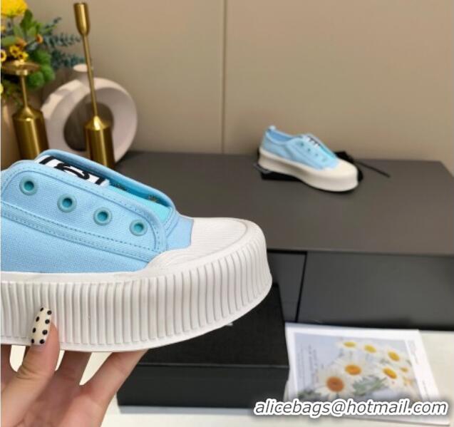 Good Product Chanel Canvas Platform Open Sneakers 060977 Blue 2021