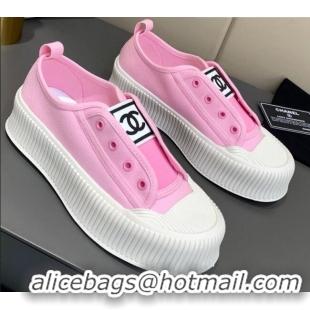 Trendy Design Chanel Canvas Platform Open Sneakers 060977 Pink 2021