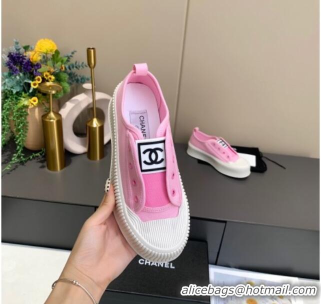 Trendy Design Chanel Canvas Platform Open Sneakers 060977 Pink 2021