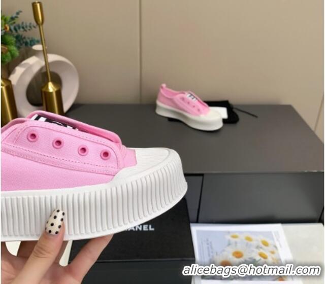 Trendy Design Chanel Canvas Platform Open Sneakers 060977 Pink 2021