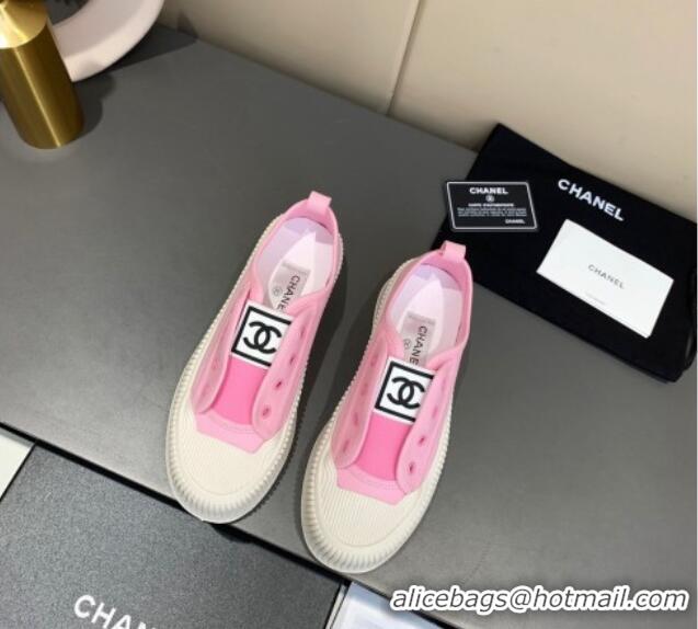 Trendy Design Chanel Canvas Platform Open Sneakers 060977 Pink 2021