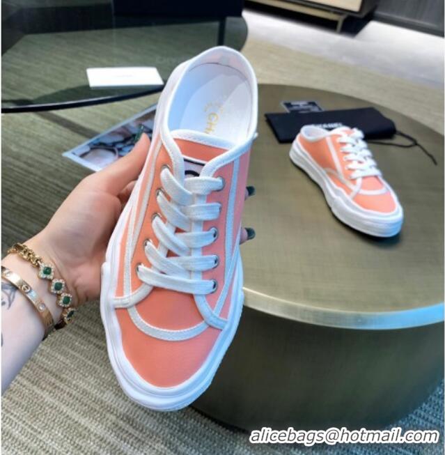 Best Price Chanel Striped Canvas Sneakers 061001 Pink 2021