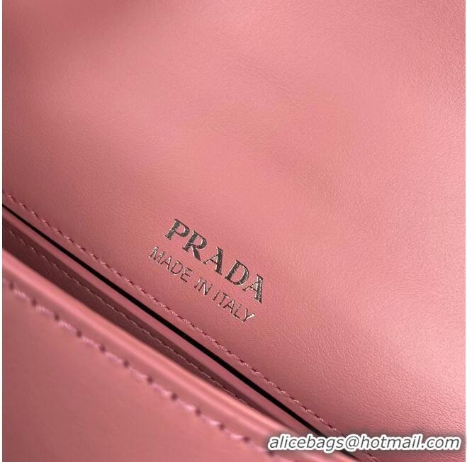 Buy Classic Prada Small brushed leather shoulder bag 1BA263 pink