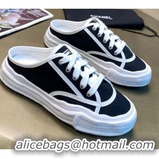 Best Luxury Chanel Striped Canvas Sneakers 061002 Black 2021