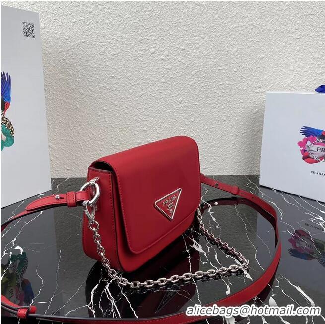 Cheapest Prada Small brushed leather shoulder bag 1BA263 red