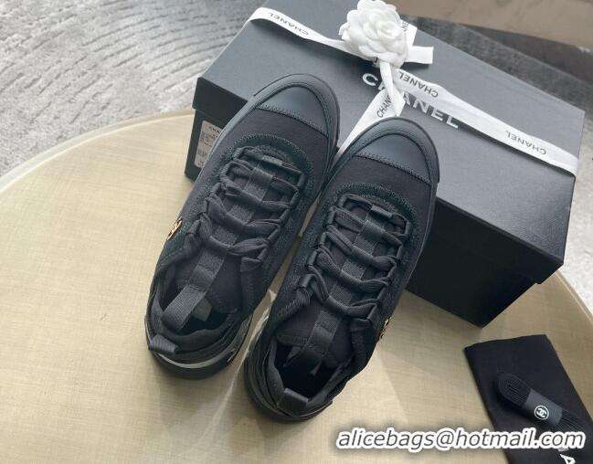 Super Quality Chanel Suede Sneakers 61005 Black 2021