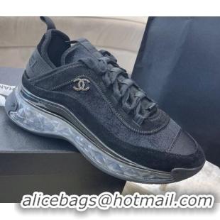 Top Quality Chanel Suede Sneakers 061007 Black 2021