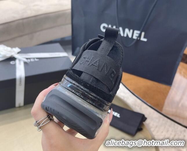 Top Quality Chanel Suede Sneakers 061007 Black 2021