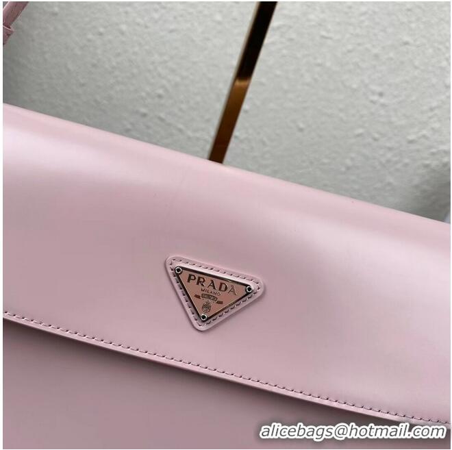 Grade Quality Prada Cleo brushed leather shoulder bag with flap 1BH276 pink