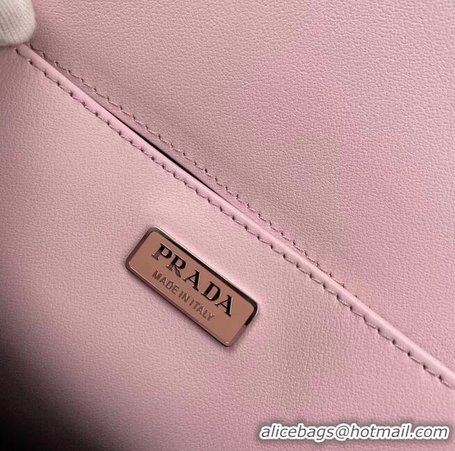 Grade Quality Prada Cleo brushed leather shoulder bag with flap 1BH276 pink