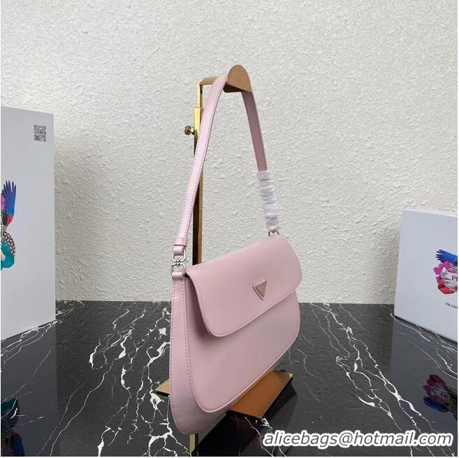 Grade Quality Prada Cleo brushed leather shoulder bag with flap 1BH276 pink