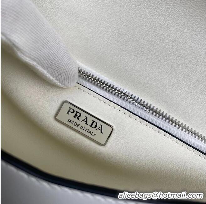 Low Price Prada Small brushed leather shoulder bag 1BH307 White