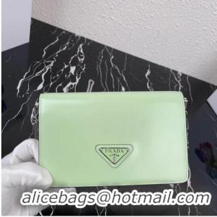 New Cheap Prada Small brushed leather shoulder bag 1BH307 green